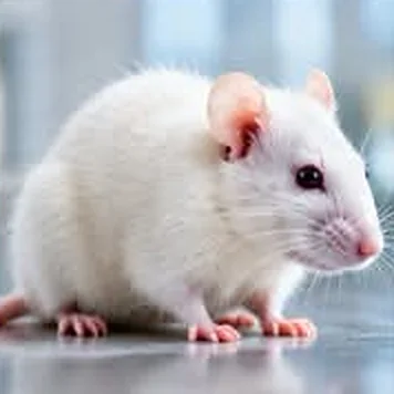 A white laboratory rat